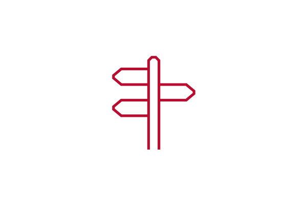 Icon of a directional sign